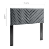 Alyson Charcoal Angular Channel Tufted Performance Velvet King / California King Headboard - Ornate Home