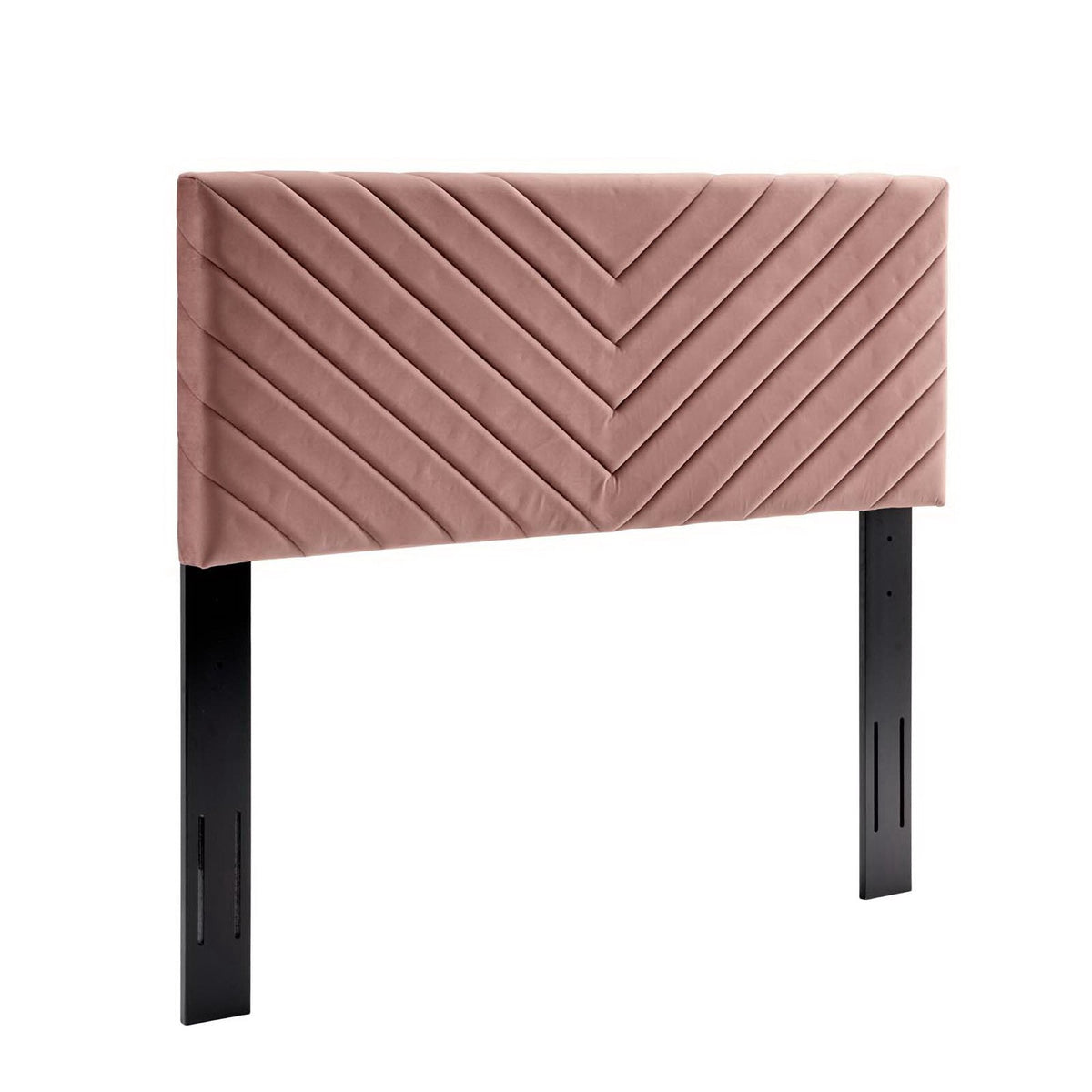 Alyson Dusty Rose Angular Channel Tufted Performance Velvet Full / Queen Headboard - Ornate Home