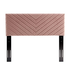 Alyson Dusty Rose Angular Channel Tufted Performance Velvet Full / Queen Headboard - Ornate Home