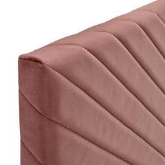 Alyson Dusty Rose Angular Channel Tufted Performance Velvet Full / Queen Headboard - Ornate Home