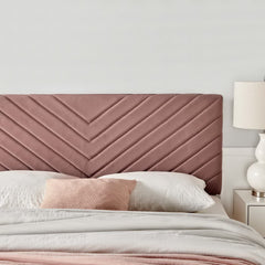 Alyson Dusty Rose Angular Channel Tufted Performance Velvet Full / Queen Headboard - Ornate Home