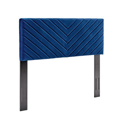 Alyson Navy Angular Channel Tufted Performance Velvet Full / Queen Headboard - Ornate Home