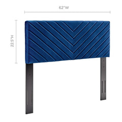 Alyson Navy Angular Channel Tufted Performance Velvet Full / Queen Headboard - Ornate Home
