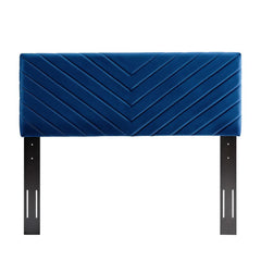 Alyson Navy Angular Channel Tufted Performance Velvet Full / Queen Headboard - Ornate Home