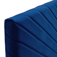 Alyson Navy Angular Channel Tufted Performance Velvet Full / Queen Headboard - Ornate Home