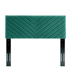 Alyson Teal Angular Channel Tufted Performance Velvet Full / Queen Headboard - Ornate Home