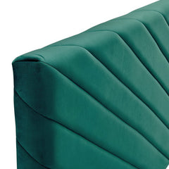 Alyson Teal Angular Channel Tufted Performance Velvet Full / Queen Headboard - Ornate Home