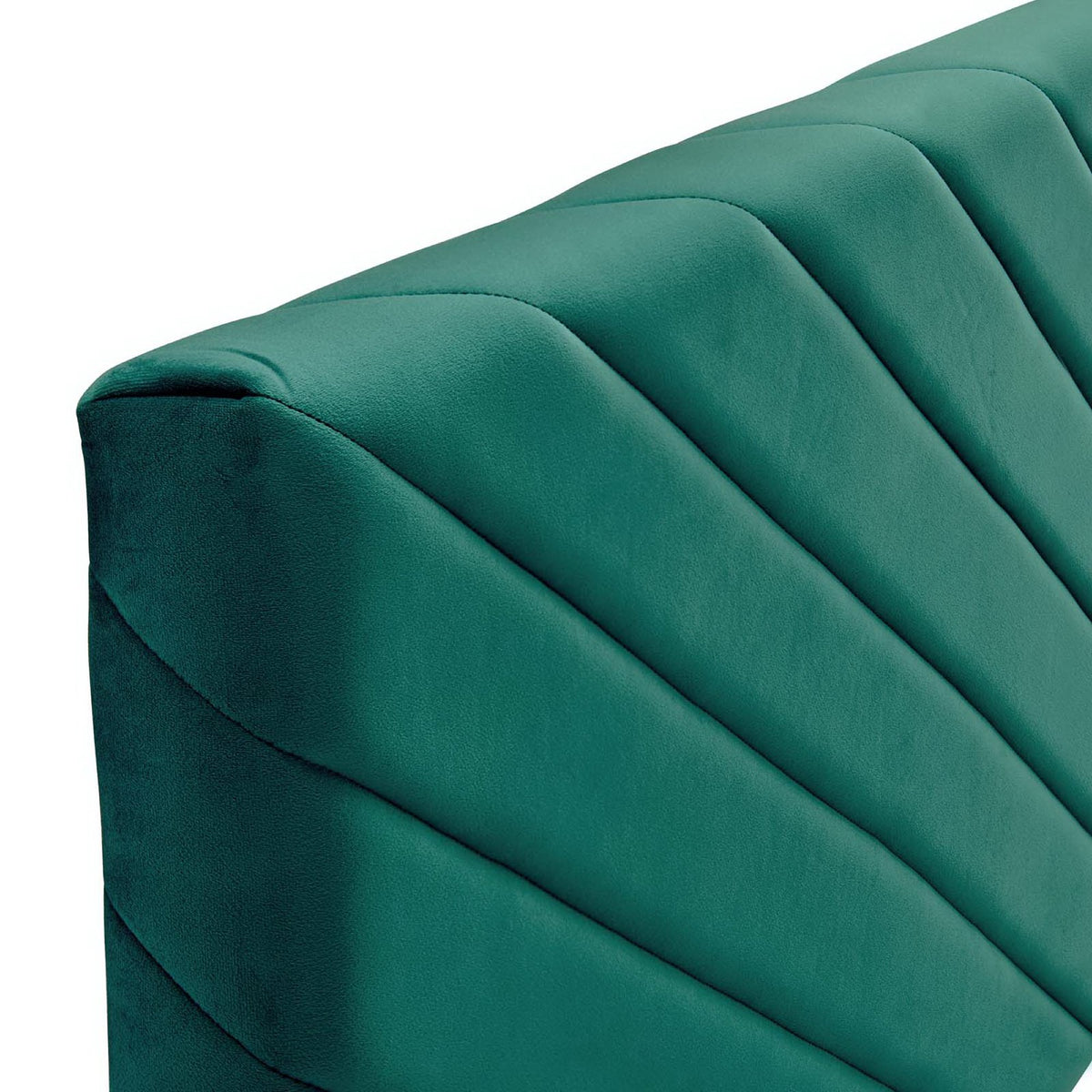 Alyson Teal Angular Channel Tufted Performance Velvet Twin Headboard - Ornate Home