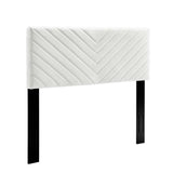 Alyson White Angular Channel Tufted Performance Velvet Full / Queen Headboard - Ornate Home