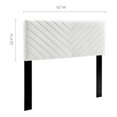 Alyson White Angular Channel Tufted Performance Velvet Full / Queen Headboard - Ornate Home