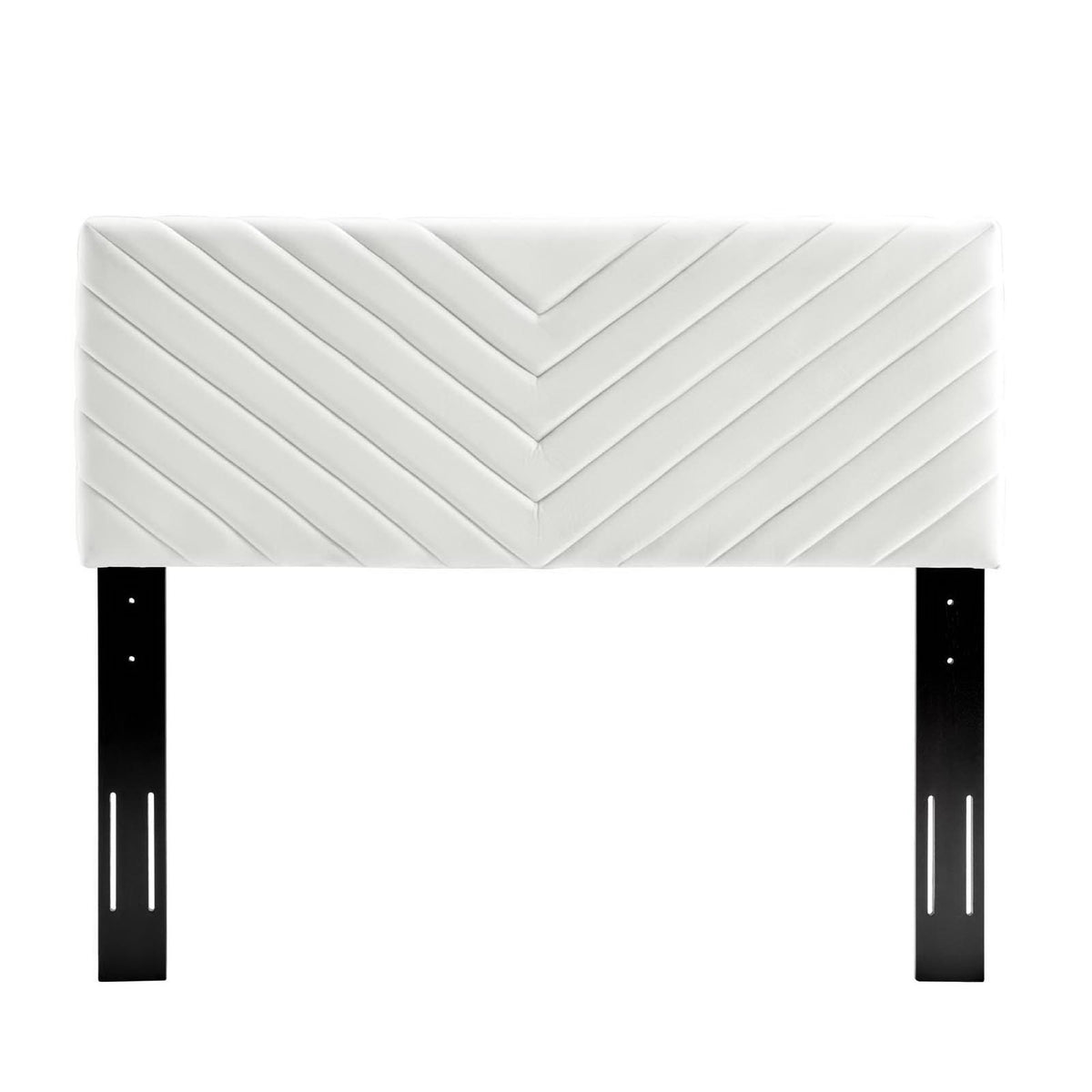 Alyson White Angular Channel Tufted Performance Velvet Full / Queen Headboard - Ornate Home