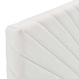 Alyson White Angular Channel Tufted Performance Velvet Full / Queen Headboard - Ornate Home