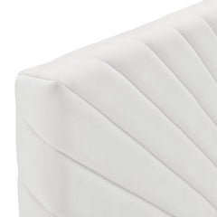 Alyson White Angular Channel Tufted Performance Velvet Full / Queen Headboard - Ornate Home