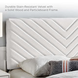 Alyson White Angular Channel Tufted Performance Velvet Full / Queen Headboard - Ornate Home