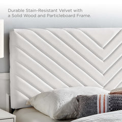 Alyson White Angular Channel Tufted Performance Velvet Full / Queen Headboard - Ornate Home