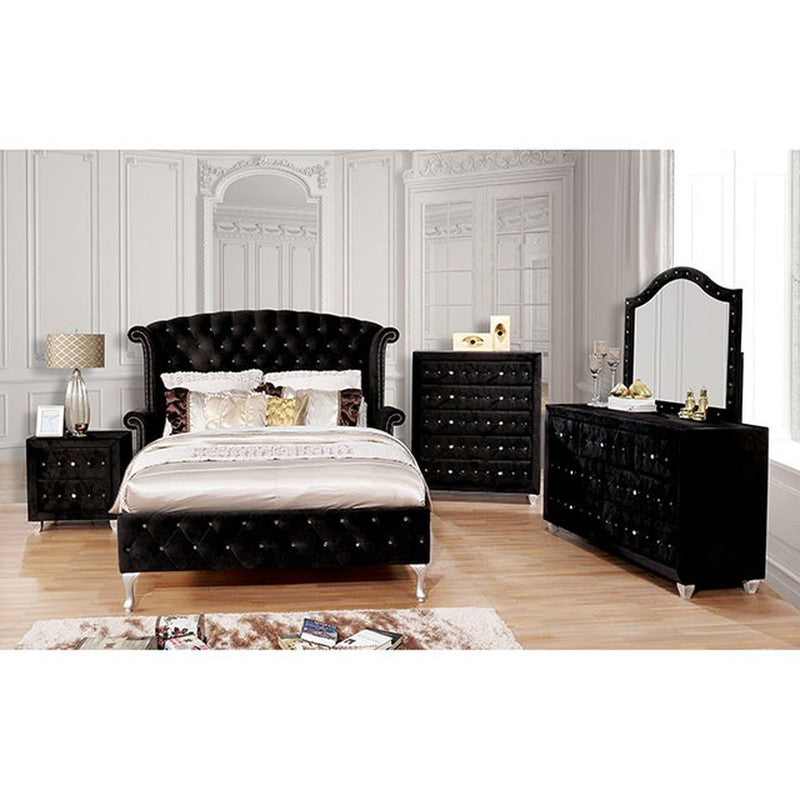 Alzir Black Nightstand - Ornate Home