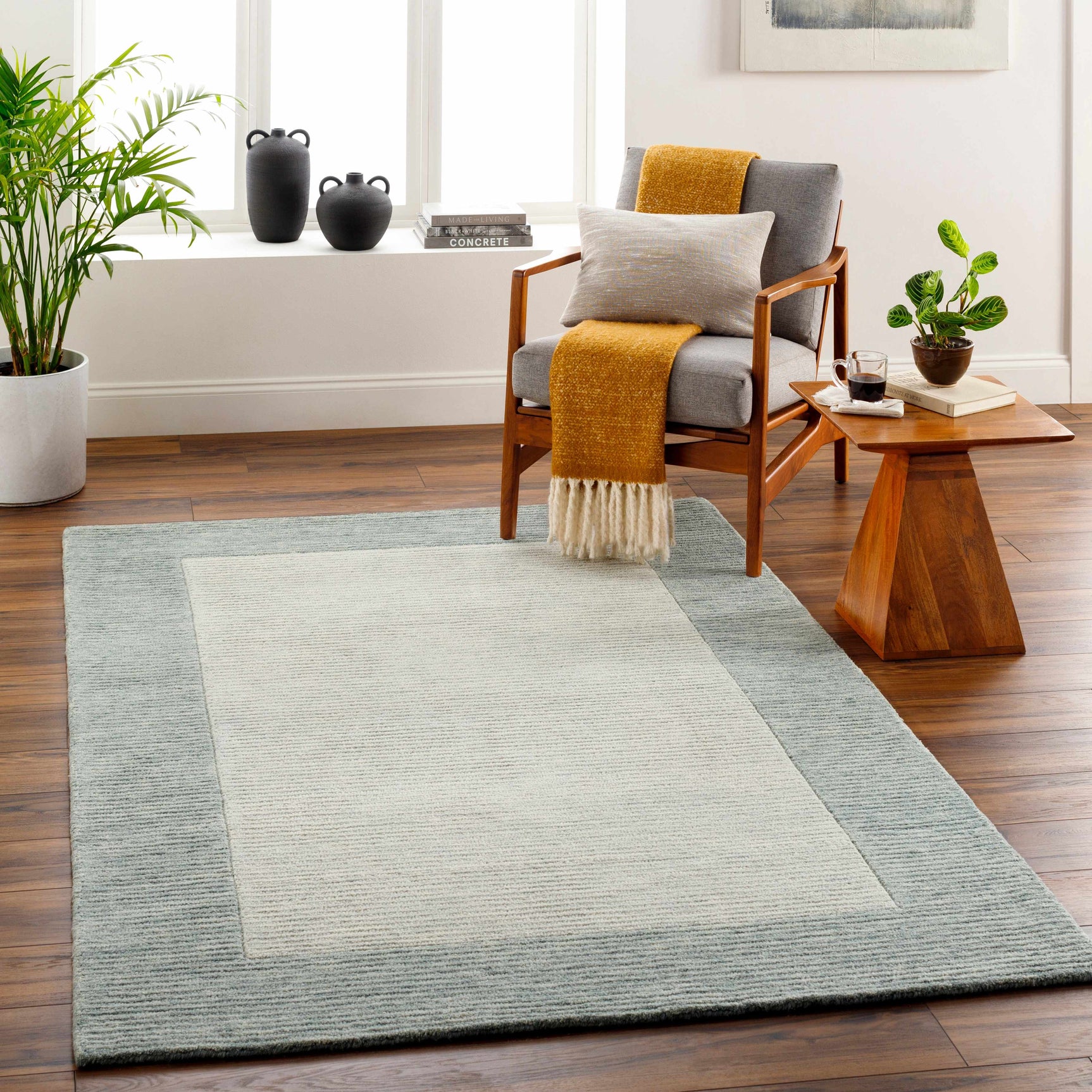 Amadi Green Wool Area Rug - Ornate Home
