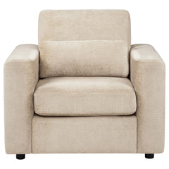 Amador Camel Chenille Upholstered Track Arm Accent Chair - Ornate Home