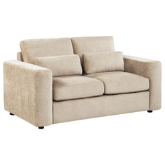 Amador Camel Chenille Upholstered Track Arm Loveseat - Ornate Home
