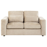 Amador Camel Chenille Upholstered Track Arm Loveseat - Ornate Home