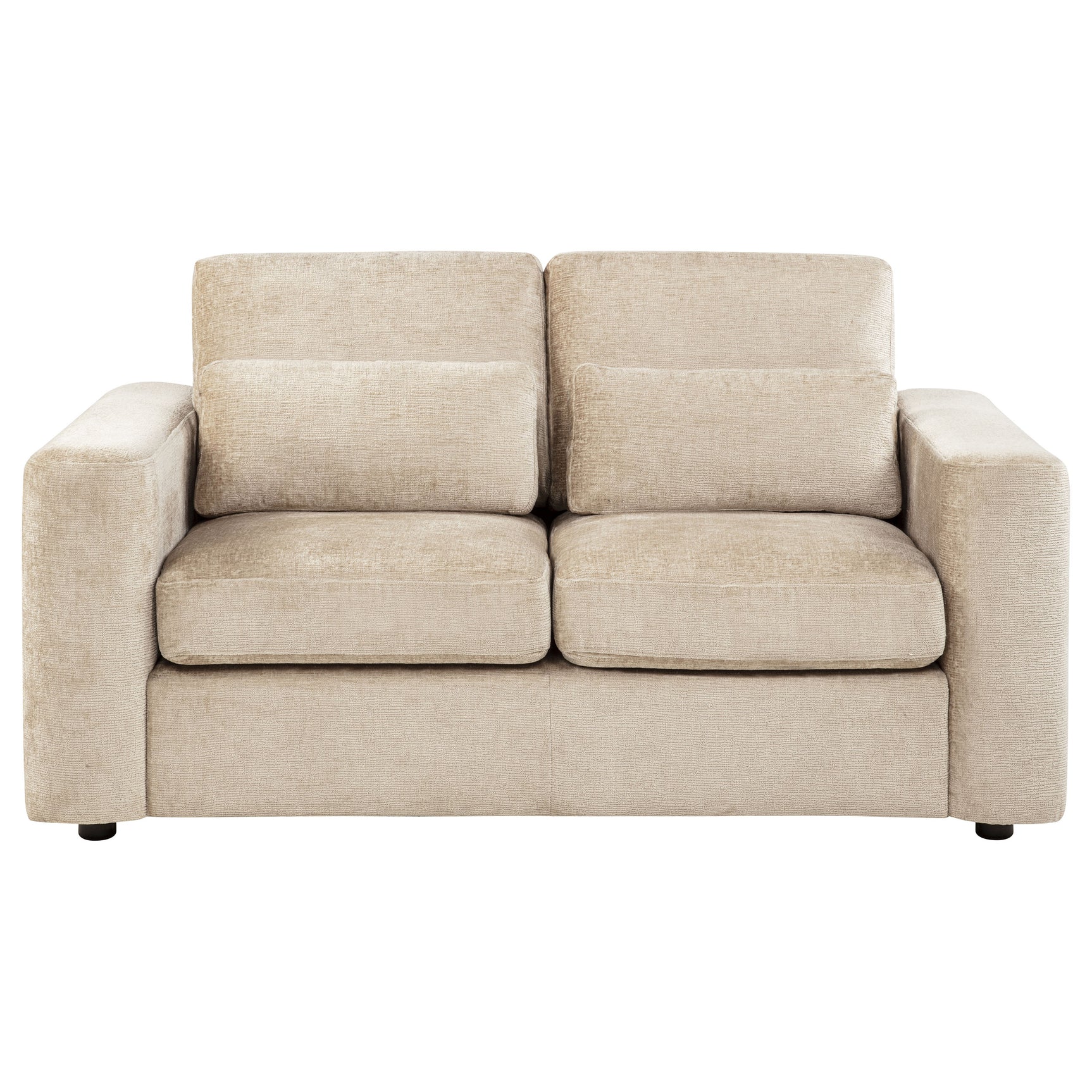 Amador Camel Chenille Upholstered Track Arm Loveseat - Ornate Home