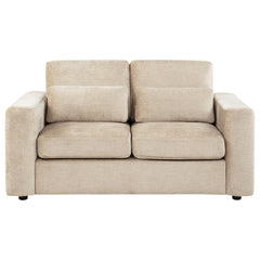 Amador Camel Chenille Upholstered Track Arm Loveseat - Ornate Home