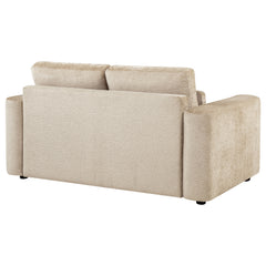 Amador Camel Chenille Upholstered Track Arm Loveseat - Ornate Home