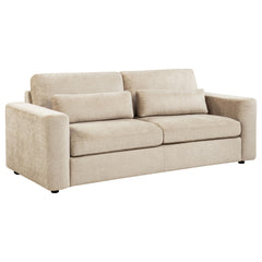 Amador Camel Chenille Upholstered Track Arm Sofa - Ornate Home