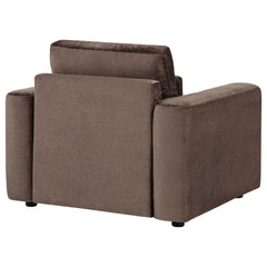 Amador Chocolate Chenille Upholstered Track Arm Accent Chair - Ornate Home