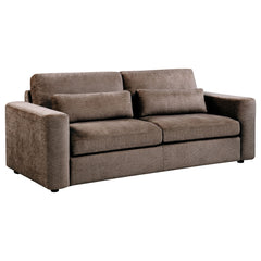 Amador Chocolate Chenille Upholstered Track Arm Sofa - Ornate Home