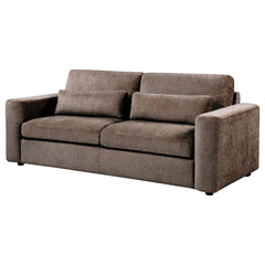 Amador Chocolate Chenille Upholstered Track Arm Sofa - Ornate Home