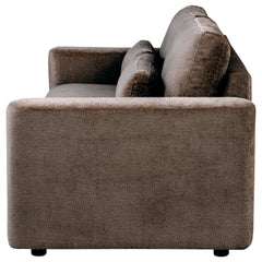Amador Chocolate Chenille Upholstered Track Arm Sofa - Ornate Home
