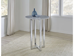 Amalfi 32 inch Round Carrara Marble Top Bar Table - Ornate Home