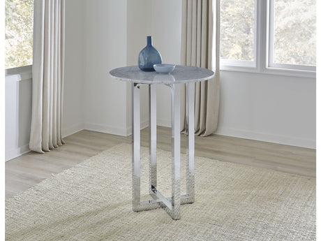 Amalfi 32 inch Round Carrara Marble Top Bar Table - Ornate Home