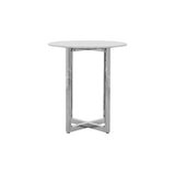 Amalfi 32 inch Round Carrara Marble Top Bar Table - Ornate Home
