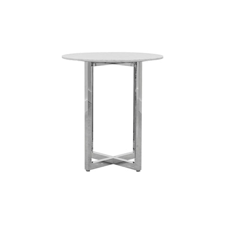 Amalfi 32 inch Round Carrara Marble Top Bar Table - Ornate Home