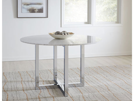 Amalfi 48 inch Round Carrara Marble Top Counter Table - Ornate Home