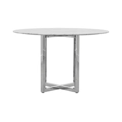Amalfi 48 inch Round Carrara Marble Top Counter Table - Ornate Home