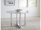 Amalfi 48 inch Round Carrara Marble Top Dining Table with Chrome Base - Ornate Home