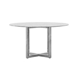 Amalfi 48 inch Round Carrara Marble Top Dining Table with Chrome Base - Ornate Home