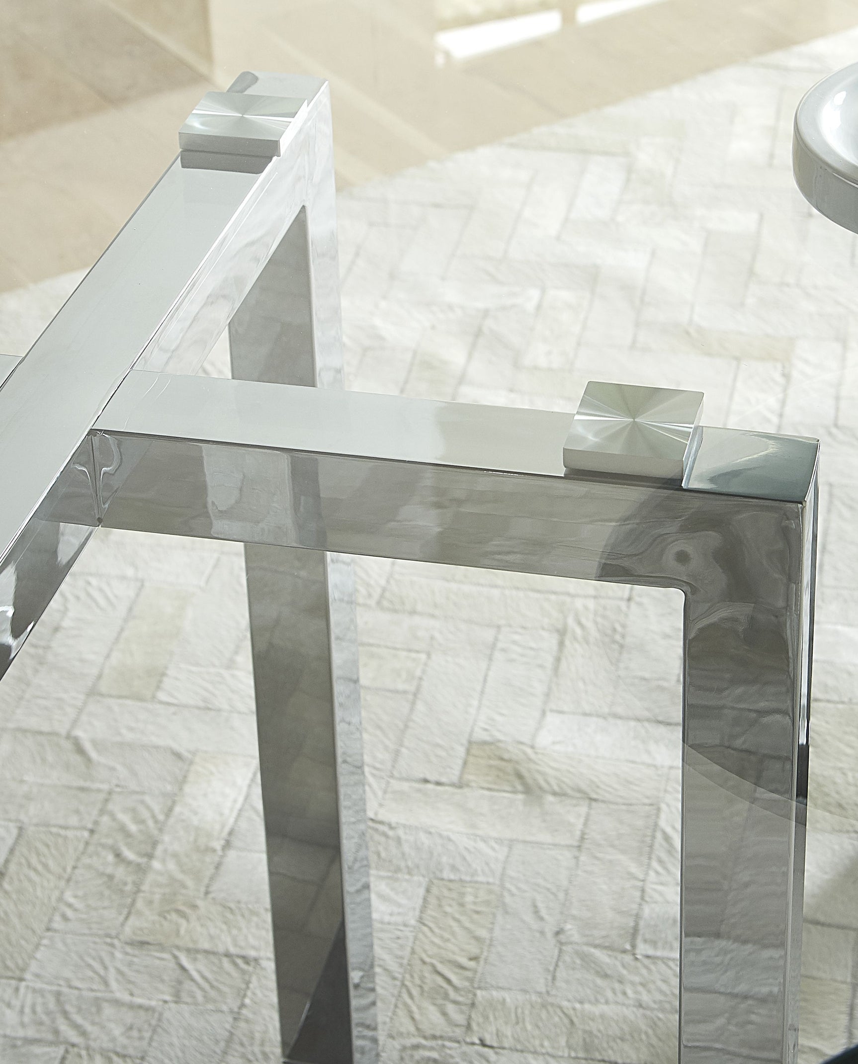 Amalfi 48 inch Round Glass Top Counter Table - Ornate Home