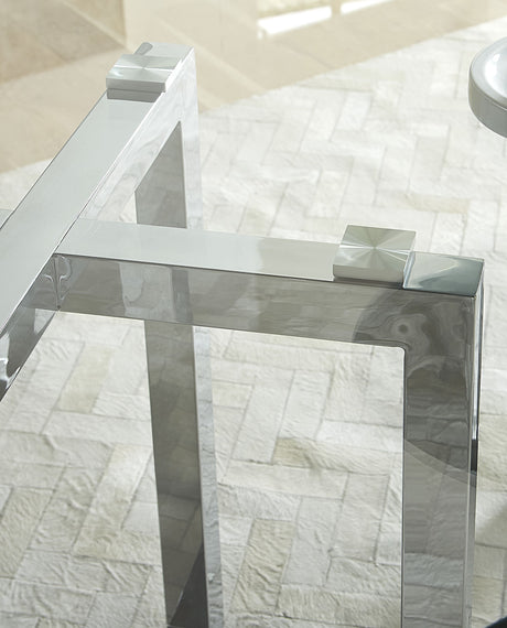 Amalfi 48 inch Round Glass Top Counter Table - Ornate Home