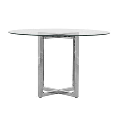 Amalfi 48 inch Round Glass Top Counter Table - Ornate Home