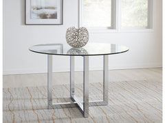 Amalfi 48 inch Round Glass Top Dining Table - Ornate Home