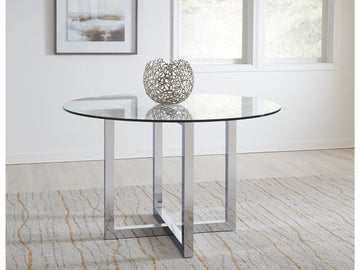 Amalfi 48 inch Round Glass Top Dining Table - Ornate Home
