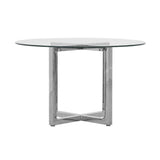 Amalfi 48 inch Round Glass Top Dining Table - Ornate Home