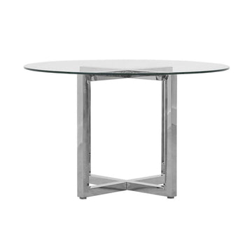 Amalfi 48 inch Round Glass Top Dining Table - Ornate Home