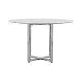 Amalfi 54 inch Round Carrara Marble Top Counter Table - Ornate Home
