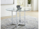 Amalfi 54 inch Round Glass Top Counter Table - Ornate Home