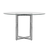 Amalfi 54 inch Round Glass Top Counter Table - Ornate Home
